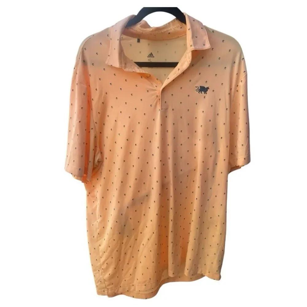 Men’s Adidas Orange Print Golf Polo Shirt Size‎ Large